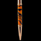 Rose Gold "Tangerine Zebra" Handmade Glasgow Ballpoint Pen. One of a Kind, Handcrafted by Highlander Pen in CO. Box, Ink, & Sleeve Included. [ML-BP-1209-01]