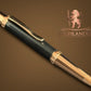 Highlander “Signature Black Onyx” | Red Gold Ballpoint Pen | Handcrafted Black Resin
