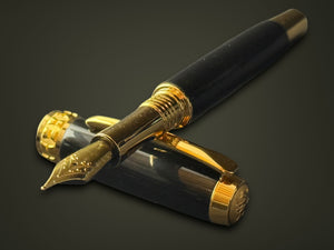 Highlander “Signature Onyx” | Gold Fountain Pen | Handcrafted Resin
