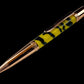 Rose Gold "Lemon Zebra" Handmade Glasgow Ballpoint Pen. One of a Kind, Handcrafted by Highlander Pen in CO. Box, Ink, & Sleeve Included. [ML-BP-1209-02]