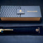 Gold Rollerball Pen, Artisan Handcrafted Writing Instrument. Handmade with Custom Hardware in Colorado. One of a Kind. “Deep Teal” - HighlanderPen