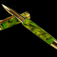 Gold “Anaconda” Handmade Acrylic Rollerball Pen, One of a Kind, Handcrafted in CO. Ink, Velvet Sleeve, and Pen Box Included, By Highlander. [ML-RB-1201-04]