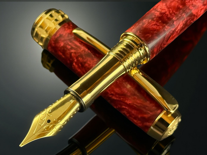 “Radiant Ruby” | Gold Fountain Pen | Highlander Collection