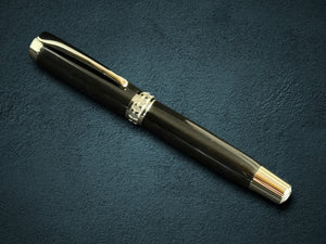Highlander “Signature Black Onyx” | Black Titanium Fountain Pen | Handcrafted Black Resin