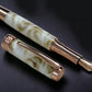 “Gold Marble”, One of a Kind, Rose Gold, Handmade Custom Acrylic Fountain Pen. Artisan Rare & Unique, Completely Handcrafted in Colorado, USA - HighlanderPen