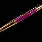 Rose Gold "Wisteria Hysteria" Handmade Glasgow Ballpoint Pen. One of a Kind, Handcrafted by Highlander Pen. Box, Ink, & Sleeve Included. [ML-BP-1212-02]