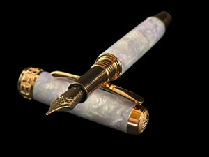 Red Gold “Amethyst Opal” Handcrafted Highlander Fountain Pen - Perfect Gift