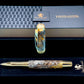 Striking “Molten Metals” Handcrafted Gold Rollerball Pen, One of a Kind, Handmade in Colorado. Ink, Velvet Sleeve, and Pen Box Included. - HighlanderPen