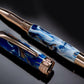 “Copper Waterfall” Rose Gold Acrylic Rollerball Pen, Artisan Handcrafted Writing Instrument. Handmade Custom in Colorado. One of a Kind. - HighlanderPen