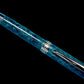 Elegant "Galactic Teal" Handcrafted Black Titanium Fountain Pen. One of a Kind. Handmade in Colorado. Ink, Converter, Sleeve & Box Included. - HighlanderPen