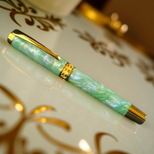 Emerald Opal | Gold Rollerball Pen by Highlander - A Lasting Gift