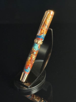 Dragon Skin Fountain Pen – Red Gold Luxury Gift | Handmade by Highlander