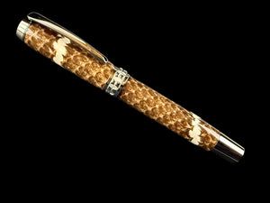 “Cobra Snakeskin” Black Titanium Rollerball Pen