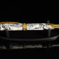 Ming Dynasty | Gold Fountain Pen | Blue, White & Gold Resin | Handcrafted by Highlander