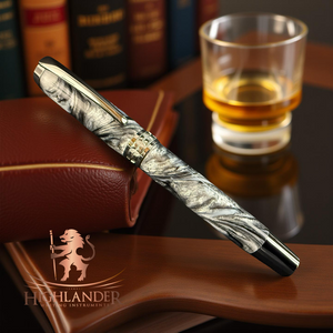 Handmade Highlander “Argentite” Black Titanium Fountain Pen