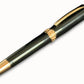 Highlander “Signature Black Onyx” | Red Gold Rollerball Pen | Handcrafted Black Resin