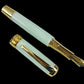 Gold Handmade Fountain Pen, “Jade Acrylic”, One of a Kind. Ink, Converter, Sleeve, & Box Included. Handcrafted in Colorado By Highlander Pen. [ML-FP-1114-01]