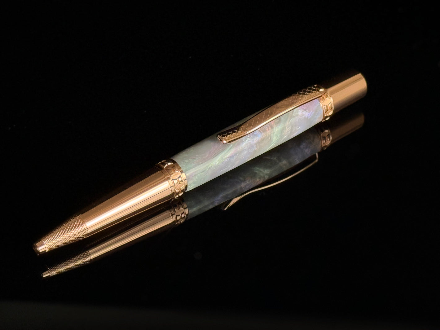 Red Gold “Mystic Opal” Handmade Highlander Glasgow Ballpoint Pen