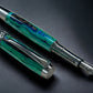 Green Stripe, One of a Kind “SKYE” Black Titanium Handmade Fountain Pen. Artisan Rare & Completely Custom, Handcrafted in Colorado, USA. - HighlanderPen