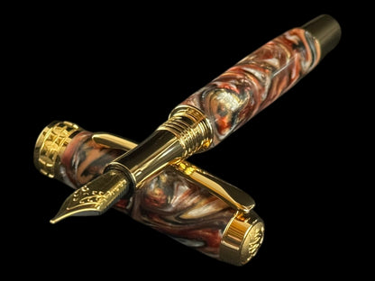 Whimsical Handcrafted Gold Fountain Pen | Luxury Writing Gift by Highlander