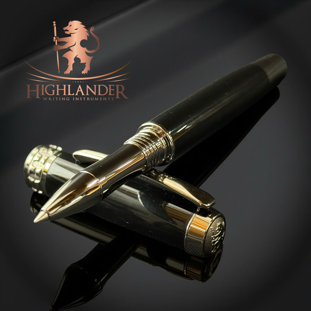Handcrafted “Onyx” Black Titanium Rollerball Pen - Elegant Gift