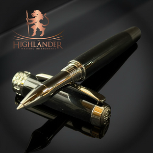 Handcrafted “Onyx” Black Titanium Rollerball Pen - Elegant Gift
