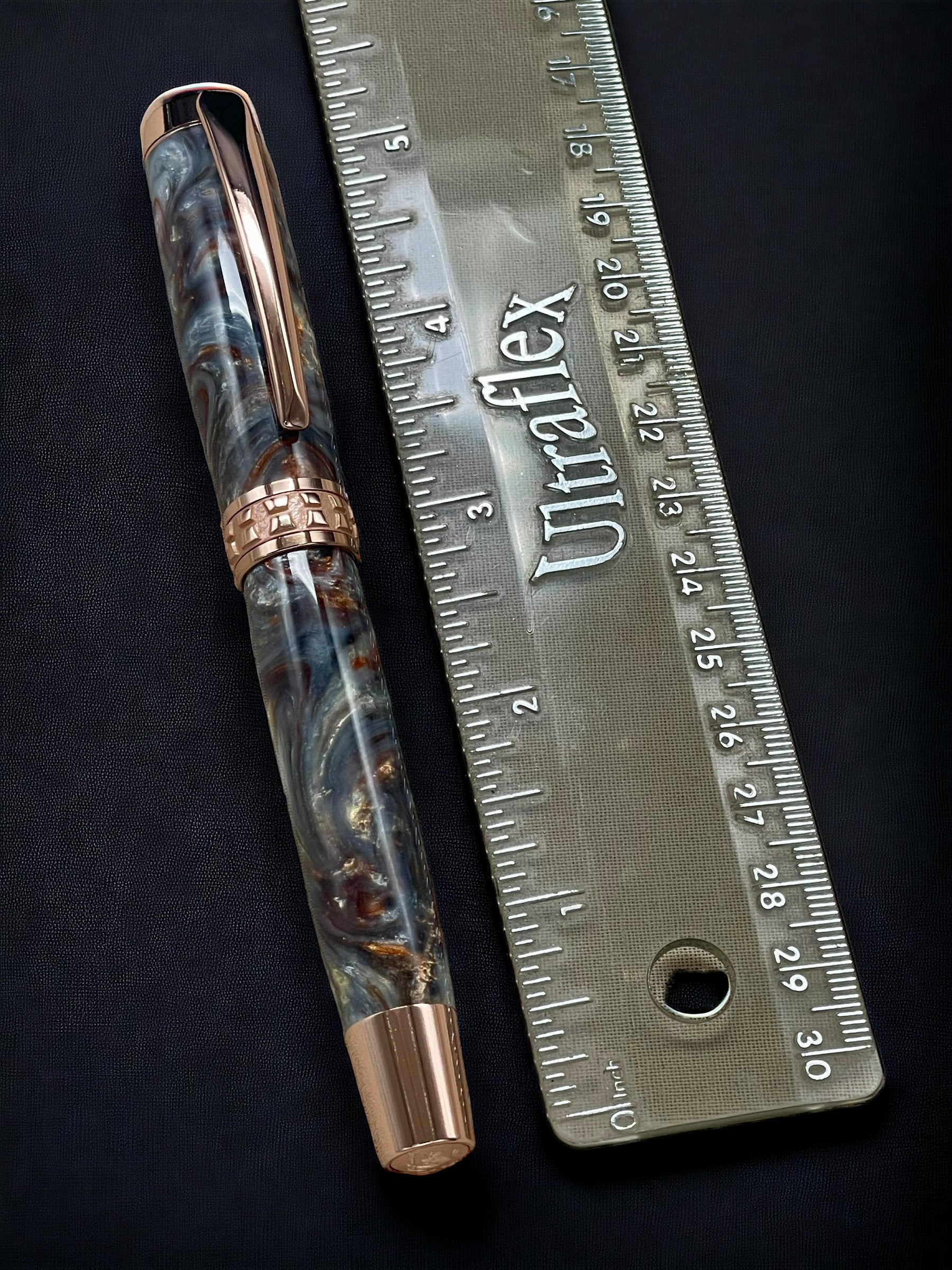 “Molten Metals” One of a Kind, Rose Gold, Handmade Custom Fountain Pen. Artisan Rare & Unique, Completely Handcrafted in Colorado, USA - HighlanderPen