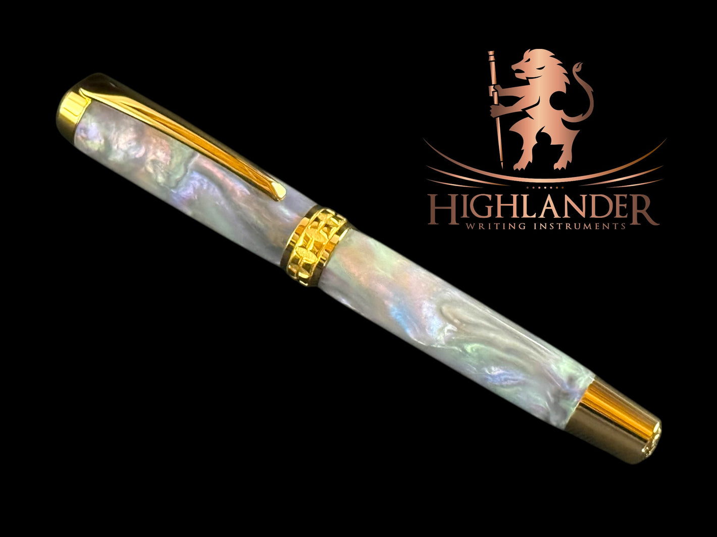 Handcrafted “Mystic Opal” | Gold Rollerball Pen | By Highlander | The Perfect Gift