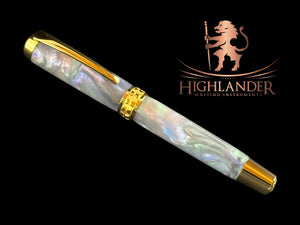 Handcrafted “Mystic Opal” | Gold Rollerball Pen | By Highlander | The Perfect Gift