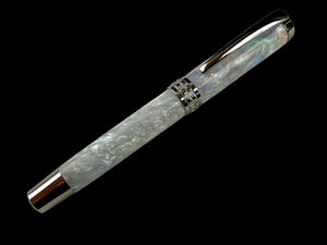 Black Titanium “Black Opal” Handmade Rollerball Pen. One of a Kind. Handcrafted in CO. Ink, Box & Sleeve Included, by Highlander Pen. [ML-RB-1217-03]