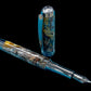 Striking “Molten Metals” Black Titanium Fountain Pen, Artisan, One of a Kind, Handmade in CO. Pen Box, Sleeve, Converter & Ink Included. - HighlanderPen