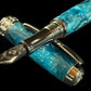 Radiant Blue | Black Titanium Fountain Pen | Handcrafted by Highlander