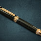 Edinburgh “Signature Black Onyx” | Red Gold Fountain Pen | Handcrafted Black Resin