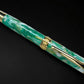 “Emerald Swirl”, One of a Kind, Handmade Custom Gold “SKYE” Fountain Pen. Artisan Rare & Unique, Completely Handcrafted  in Colorado, USA - HighlanderPen