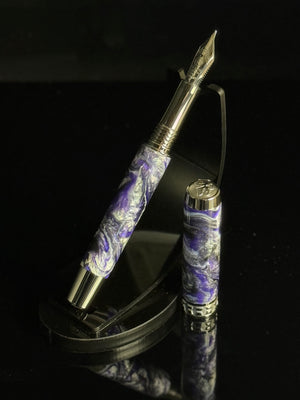 Zeus | Black Titanium Fountain Pen | Handcrafted by Highlander