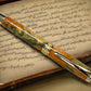 Striking “Orange Gold Swirl” Gold Fountain Pen, Artisan Handcrafted Writing Instrument. Simple to Use. Handmade with Custom Hardware in CO. - HighlanderPen