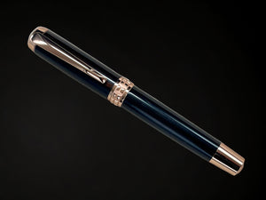 Exotic E. Indian Rosewood Rose Gold Rollerball Pen, Artisan Handcrafted Writing Instrument. Handmade Custom in Colorado. One of a Kind. - HighlanderPen