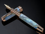 “Black Opal” Rose Gold Acrylic Fountain Pen, Artisan Handcrafted Writing Instrument. Simple to Use. Handmade Custom in Colorado, One of a Kind. - HighlanderPen