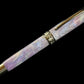 Amethyst Opal | Black Titanium Rollerball Pen | Handmade Elegance