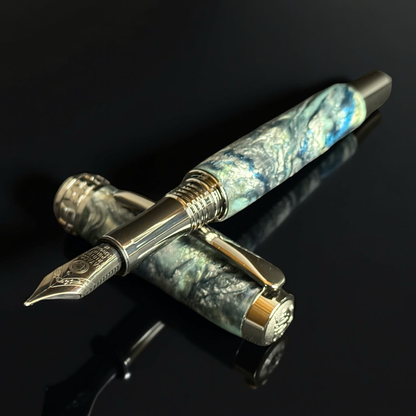 Handcrafted “Atlas” | Black Titanium Fountain Pen by Highlander. Perfect for the Writing Enthusiast