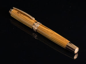 Certified Bethlehem Olivewood Red Gold Rollerball Pen