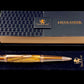 Rose Gold Exotic Bethlehem Olivewood Handmade Ballpoint Pen. One of a Kind, Handcrafted by Highlander Pen in CO. Box, Ink, & Sleeve Included. [ML-BP-1125-01]