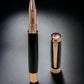 Exotic Gaboon Ebony, One of a Kind, Rose Gold, Handmade Custom Wood Rollerball Pen. Artisan Rare & Unique, Completely Handcrafted  in Co, US - HighlanderPen