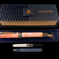 Black Titanium “Sunstone Opal” Handmade Fountain Pen, One of a Kind. Ink, Converter, Box & Sleeve Included. Handcrafted By Highlander Pen. [ML-FP-1219-04]