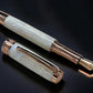 “Pearly Opal”, One of a Kind, Rose Gold, Handmade Custom Acrylic Fountain Pen. Artisan Rare & Unique, Completely Handcrafted in Colorado, USA - HighlanderPen