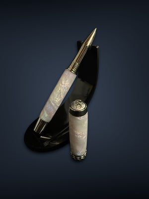 Handmade “Black Opal” Black Titanium Rollerball Pen by Highlander