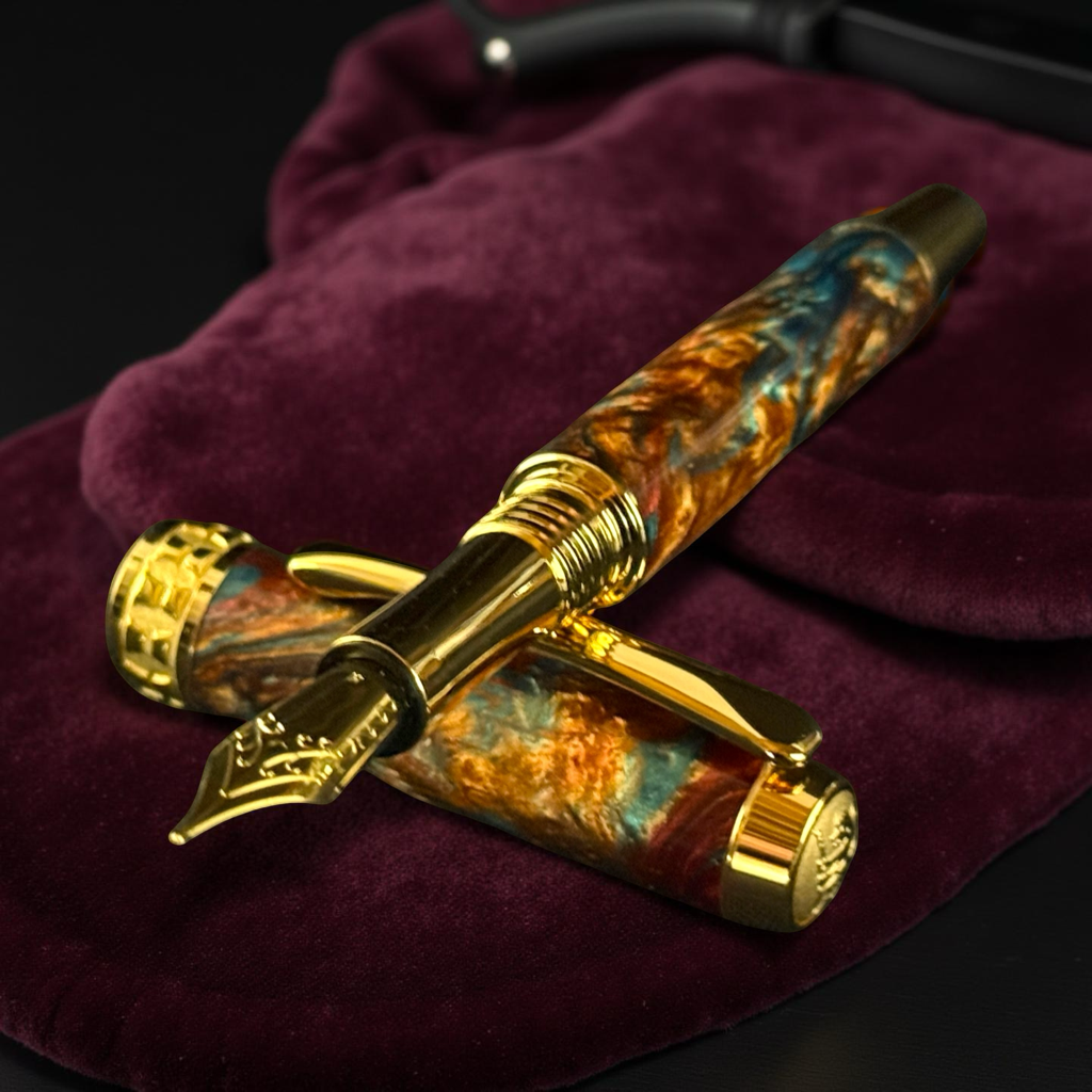 Dragon Skin | Gold Fountain Pen | Handcrafted in Colorado by Highlander