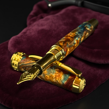 Dragon Skin | Gold Fountain Pen | Handcrafted in Colorado by Highlander