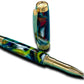 Elegant “Bright Swirls” Handcrafted Gold Rollerball Pen, One of a Kind, Handmade in Colorado. Ink, Velvet Sleeve, and Pen Box Included. - HighlanderPen