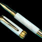 Elegant “Pearly Opal” Acrylic Handcrafted Gold Rollerball Pen, One of a Kind, Handmade in Colorado. Ink, Velvet Sleeve, & Pen Box Included. - HighlanderPen